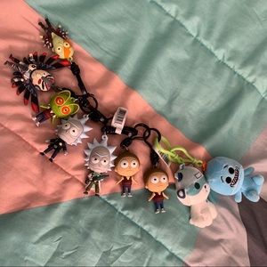 9 Rick and Morty Backpack Clip Keychains